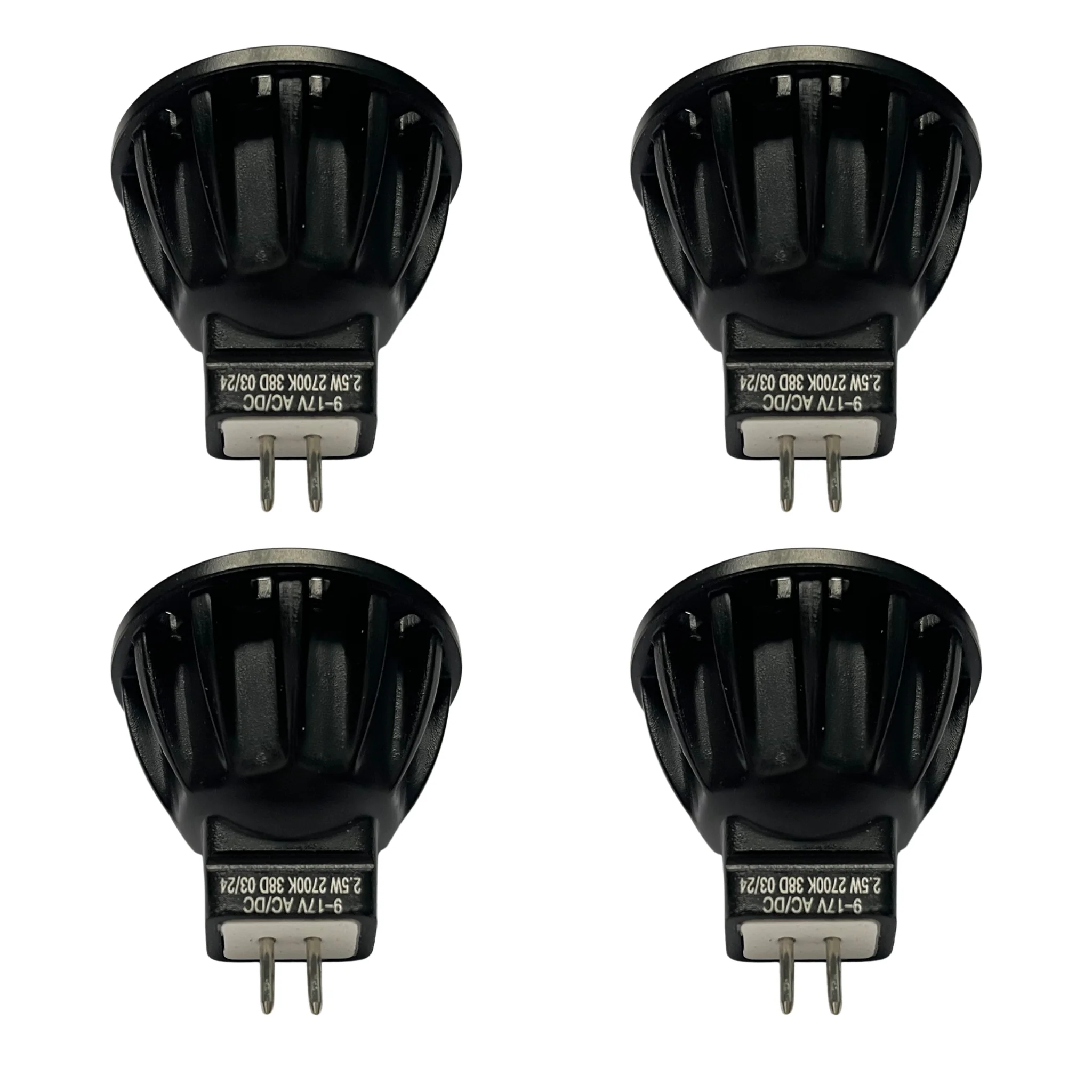Mr11 LED 2.5W, 210lm, 2700K, 12v 38° ( 4 Pack) Bipin Gu4.0 Base, Ac/Dc, Dimmable, CRI: 95+, Aluminum, Weatherproof Ip67, 9-17VAC, -Top Notch Questions & Answers
