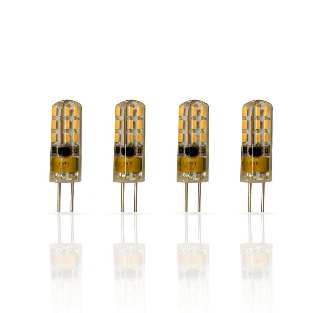 TopNotch™ T3 LED Bulb 1.5Watt, 2700k, 4-pack, 12v, Silicone Potted, Bi-pin G4 base, Weatherproof, Dimmable, CRI: 95+, GeTⓇ,9-17VAC, 1.5w.