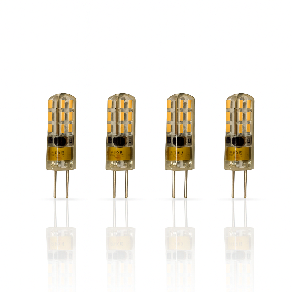 TopNotch™ T3 LED Bulb 1.5Watt, 3000K, 4-pack, 12v, Silicone Potted, Bi-pin G4 base, Weatherproof, Dimmable, CRI: 95+, GeTⓇ,9-17VAC, 1.5w