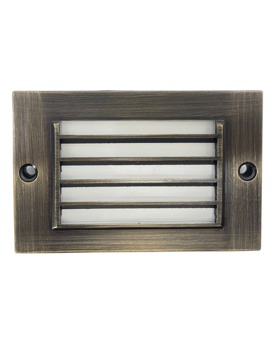 Solid Brass Louvered Step Light – Antique Bronze (4.5" & 9" Options) Top Notch™ Classic