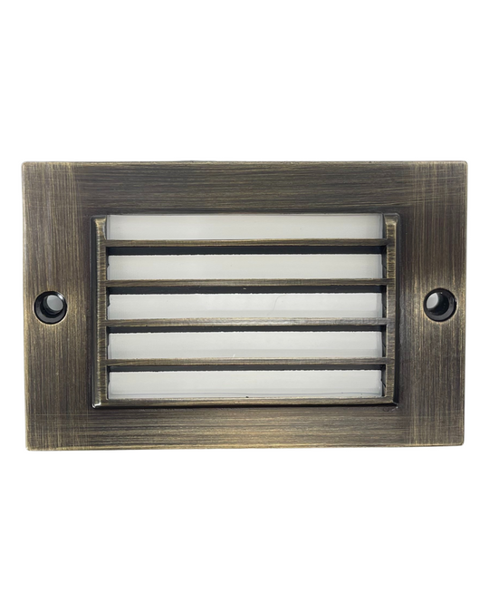 Solid Brass Louvered Step Light – Antique Bronze (4.5" & 9" Options) Top Notch™ Classic