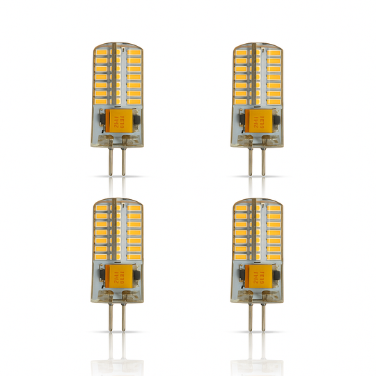 TopNotch™ T3 LED Bulb 3.5 Watt, 2700k, 4-Pack, 12v, Silicone Potted, Bi-pin G4 base, Weatherproof, Dimmable, CRI: 95+, GeTⓇ,9-17VAC, 3.5w.