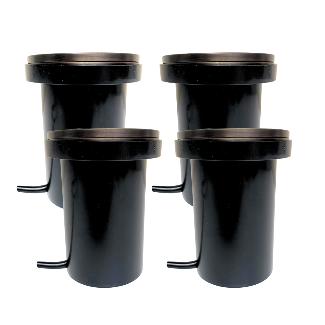 Top Notch In-Ground Well Light Fixture with Solid Brass Cover (Flat), Oil Rubbed Bronze Finish (4 Pack)