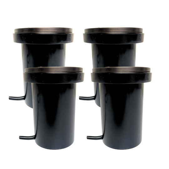 Top Notch In-Ground Well Light Fixture with Solid Brass Cover (Flat), Oil Rubbed Bronze Finish (4 Pack)