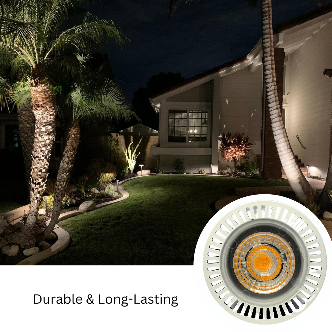 Luxe MR16 LED Bulb 2700k/3000k w/TP 12v-Dimmable, Longest Lasting, Weatherproof, Gu5.3 Bi-pin, 720 Lumens, CRI (85+)