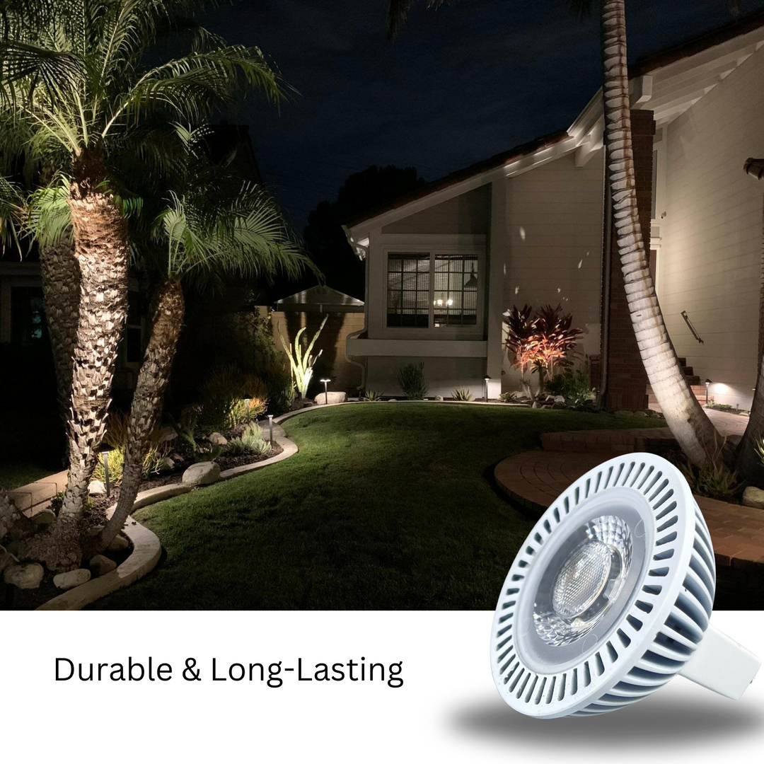 Luxe MR16 LED Bulb 2700k/3000k w/TP 12v-Dimmable-Watts 3,4,5,6,7-CRI (85+)-Beams 38°,60°,45° (50000k hrs) Weatherproof, Gu5.3, Bi-pin, 720 Lumens