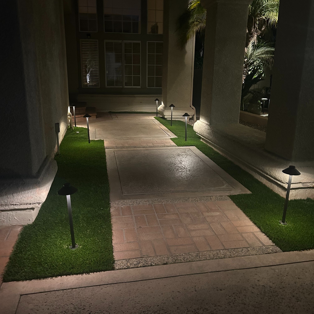 Top Notch Outdoor Pathway Lights (4 Pack) - Premium Outdoor Landscaping Lighting for Paths, Driveways, Grounds, and Landscapes - Waterproof, Weatherproof, Wired Cast Brass LED Area Lights (Antique Bronze)