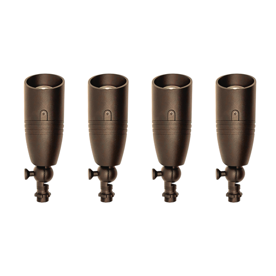 Top Notch Co Solid Aluminum Outdoor Landscape Spotlight (4 Pack) 12V Heavy Duty Low Voltage LED Spot Light Waterproof for Garden and Yard Up Lighting, Bronze, Fixture Without Bulb