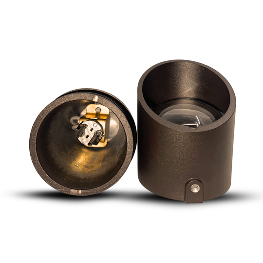 Top Notch Co Solid Aluminum Outdoor Landscape Spotlight (4 Pack) 12V Heavy Duty Low Voltage LED Spot Light Waterproof for Garden and Yard Up Lighting, Bronze, Fixture Without Bulb