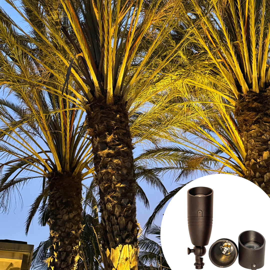 Top Notch Co Solid Aluminum Outdoor Landscape Spotlight (4 Pack) 12V Heavy Duty Low Voltage LED Spot Light Waterproof for Garden and Yard Up Lighting, Bronze, Fixture Without Bulb