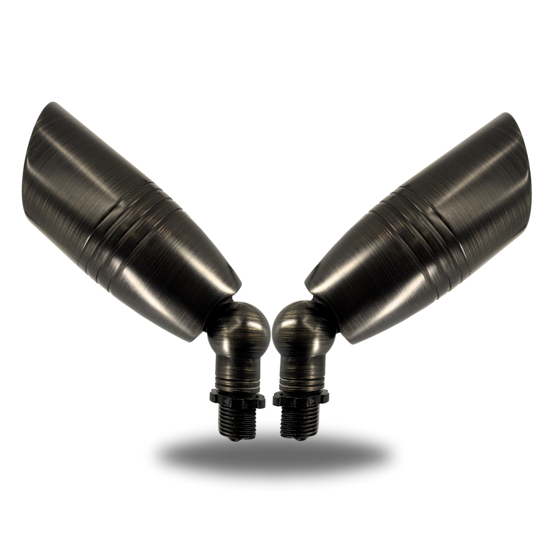 Top Notch Co Solid Brass Outdoor Landscape Spotlights (4 Pack) 12V LED Spot Light Waterproof for Garden and Yard Up Lighting, Brushed Antique Bronze Finish Accent Lighting Fixture Without Bulb