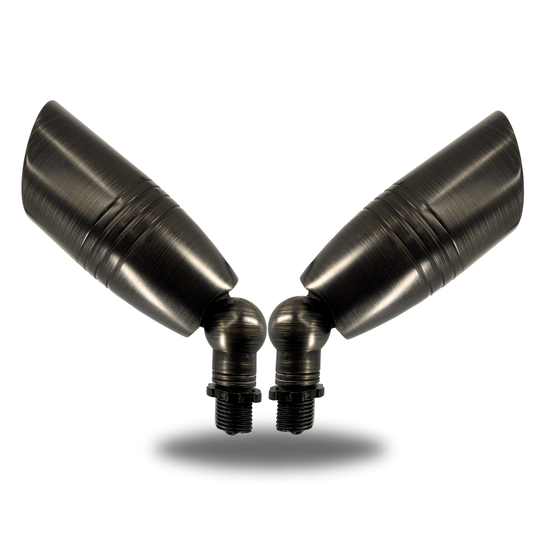 Top Notch Co Solid Brass Outdoor Landscape Spotlights (4 Pack) 12V LED Spot Light Waterproof for Garden and Yard Up Lighting, Brushed Antique Bronze Finish Accent Lighting Fixture Without Bulb