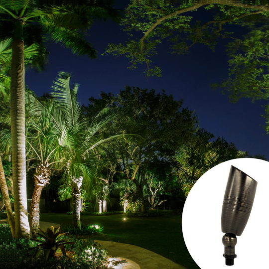 Top Notch Co Solid Brass Outdoor Landscape Spotlights (4 Pack) 12V LED Spot Light Waterproof for Garden and Yard Up Lighting, Brushed Antique Bronze Finish Accent Lighting Fixture Without Bulb