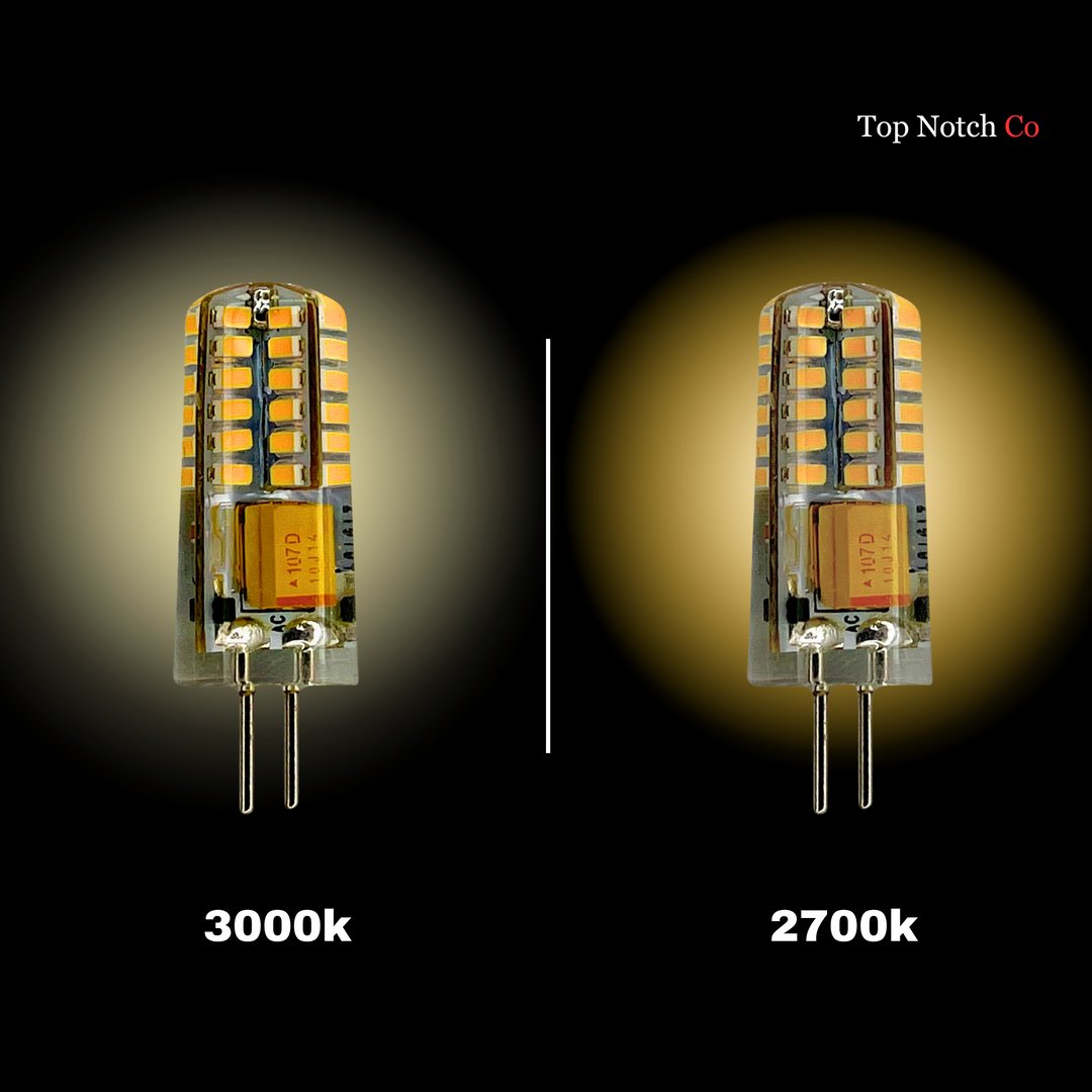 TopNotch™ T3 LED Bulb 2700k/3000k, 12v, Silicone Potted, Bi-pin G4 base, Weatherproof, Dimmable, CRI: 95+, GeTⓇ,9-17VAC, 1.5w,2.5w,3.5w.