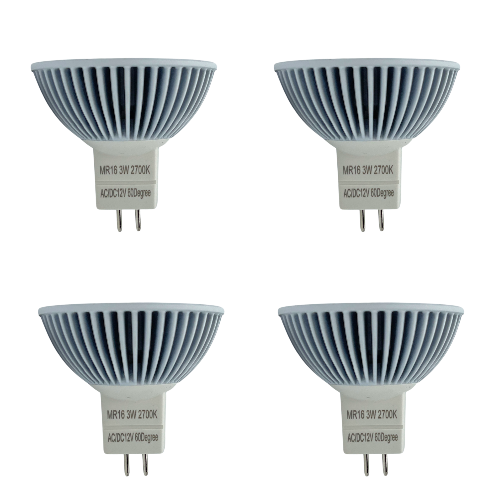 Luxe MR16 LED Bulb 3 Watt 2700k (4 Pack) w/TP 12v-Dimmable-CRI (90 ...