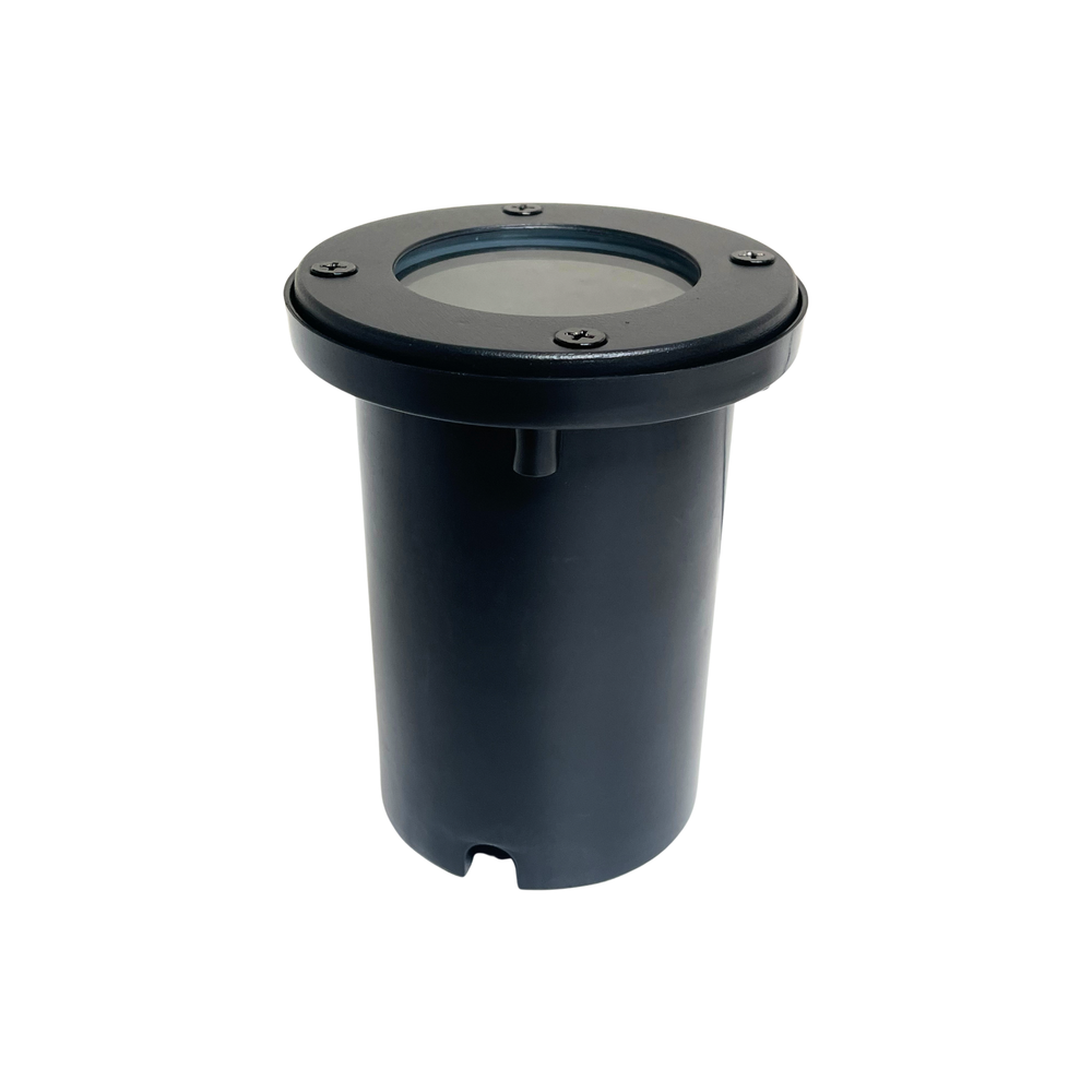Top Notch In-Ground Well Light Fixture, Black Finish, Halogen and LED Bulb Compatible, Outdoor Landscape Lighting