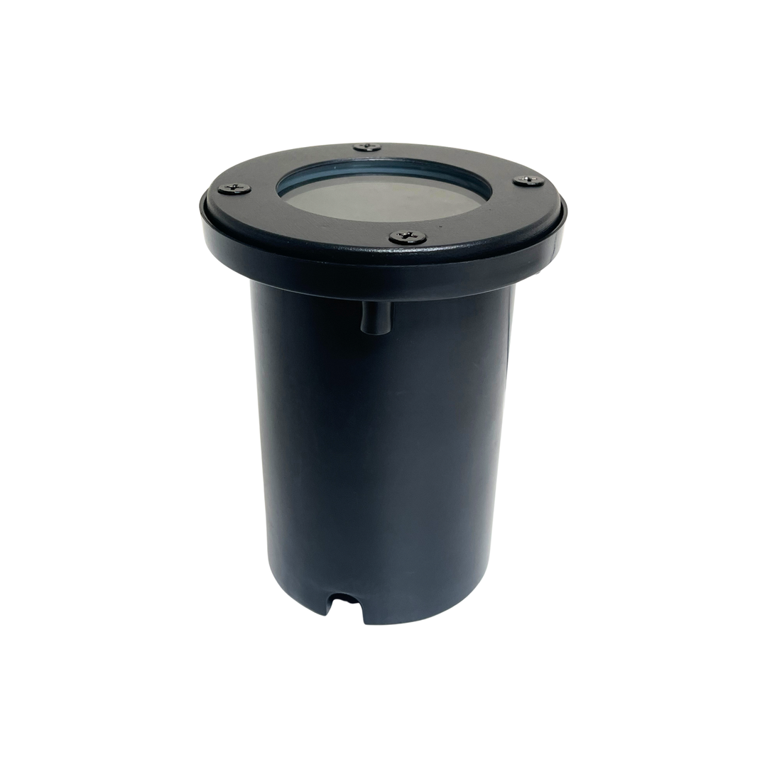 Top Notch In-Ground Well Light Fixture, Black Finish, Halogen and LED Bulb Compatible, Outdoor Landscape Lighting