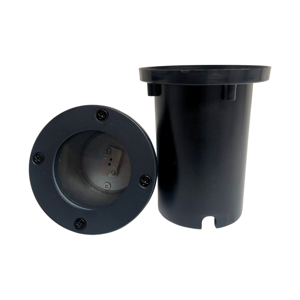 Top Notch In-Ground Well Light Fixture, Black Finish, Halogen and LED Bulb Compatible ( 4 Pack)