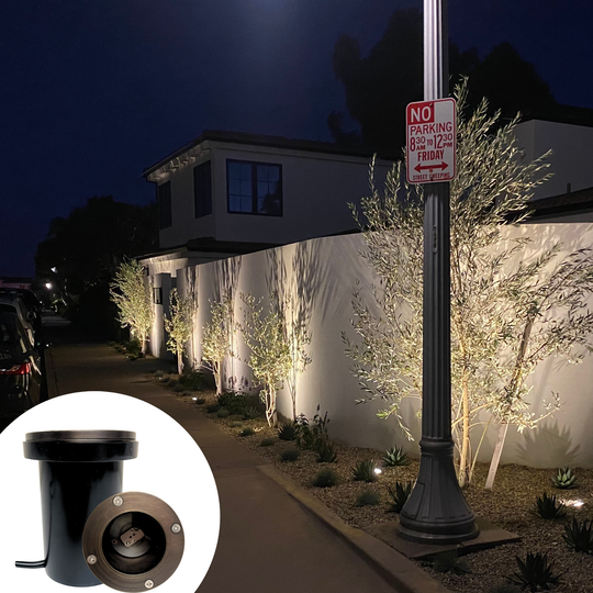 Top Notch In-Ground Well Light Fixture with Solid Brass Cover (Flat), Oil Rubbed Bronze Finish