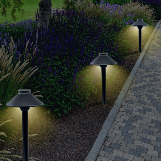 Top Notch Outdoor Pathway Lights - Premium Outdoor Landscaping Lighting for Paths, Driveways, Grounds, and Landscapes - Waterproof, Weatherproof, Wired Cast Aluminum LED Area Lights (Black)