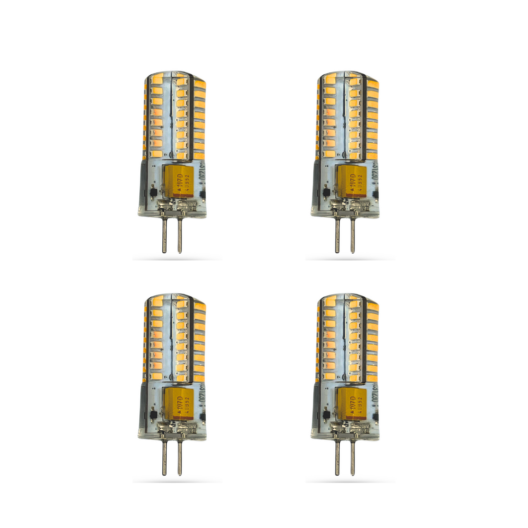 TopNotch™ T3 LED Bulb 3.5 Watt, 2700k, 4-Pack, 12v, Silicone Potted, Bi-pin G4 base, Weatherproof, Dimmable, CRI: 95+, GeTⓇ,9-17VAC, 3.5w.