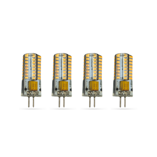 TopNotch™ T3 LED Bulb 3.5Watt, 3000k, 4-Pack, 12v, Silicone Potted, Bi-pin G4 base, Weatherproof, Dimmable, CRI: 95+, GeTⓇ,9-17VAC, 3.5w.