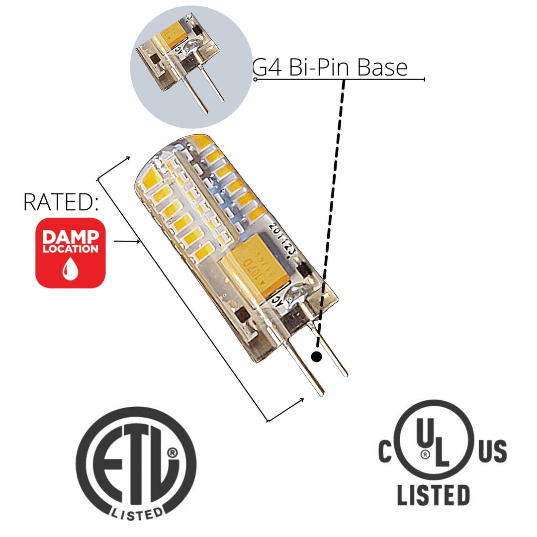 TopNotch™ Enhancer T3 G4 Bi-Pin LED [Life=25yrs+] Landscape Light Bulb Replacement Halogen 20w jc 12v - 107d Path 476c 2700k,3000k - Top Notch Landscape Lighting Top Notch Landscape Lighting
